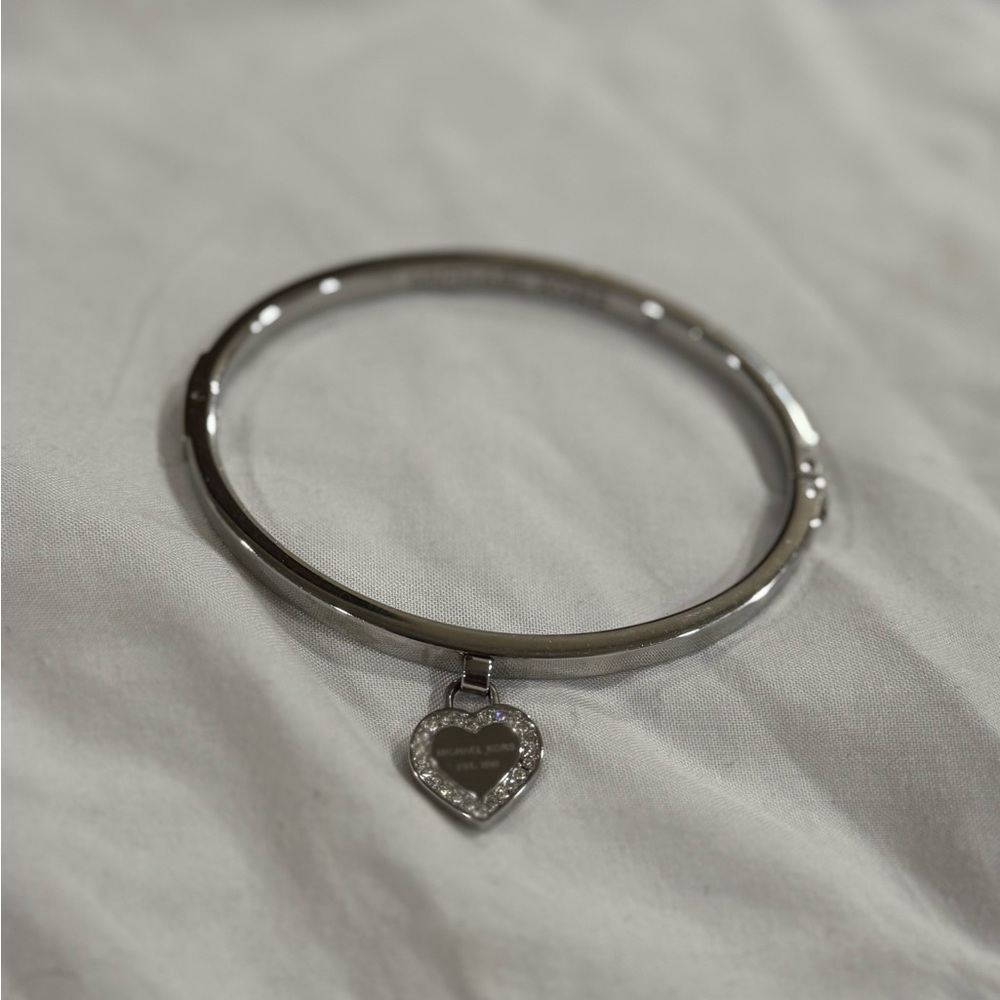 Michael Kors Silver Heart Charm bracelet